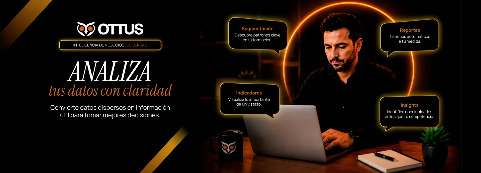Banner de OTTUS: Analiza — convierta datos dispersos en información útil para tomar mejores decisiones